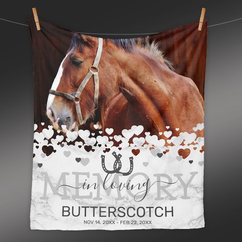 Memorial Pet Horse Photo Fleece Blanket