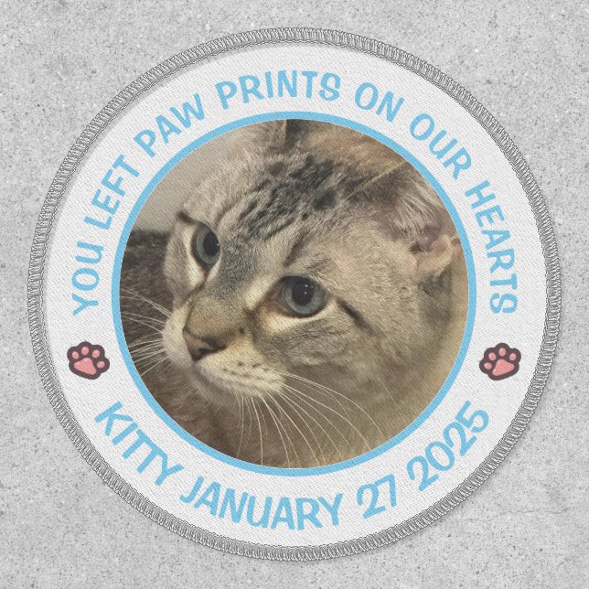 Memorial Pet Paw Prints Patch (Front)