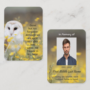 Memorial Photo Barn Owl Bird Business Card