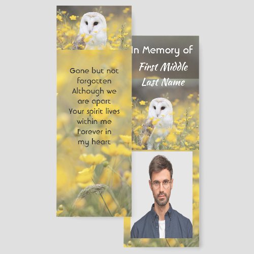 Memorial Photo Barn Owl Bird Ceramic