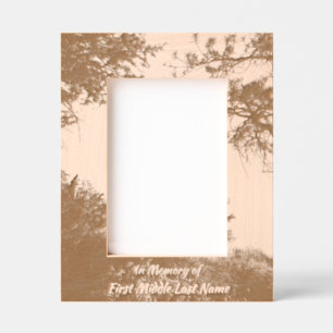 Memorial Photo Beautiful Lake Mountains Trees Engraved Frames