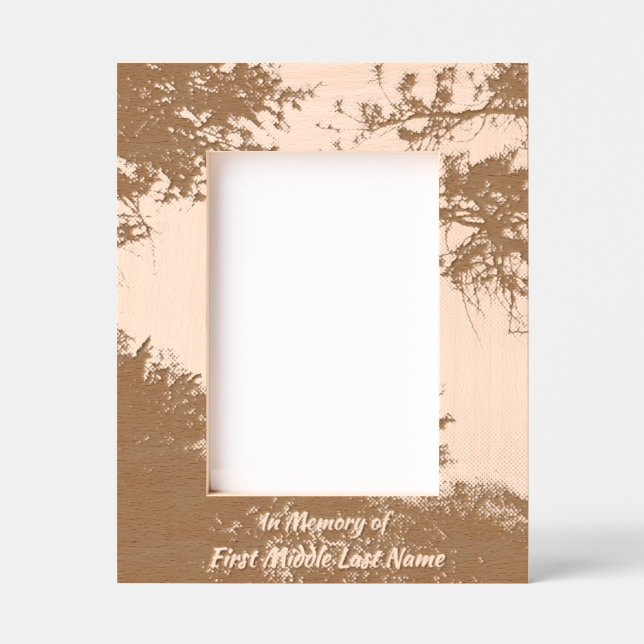 Memorial Photo  Beautiful Lake Mountains Trees Engraved Frames (Front)