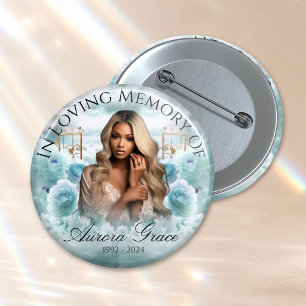 Memorial Photo Button In Loving Memory