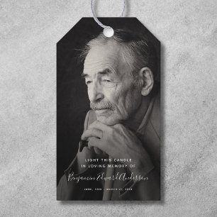 Memorial Photo Candle Funeral Keepsake Gift Tags