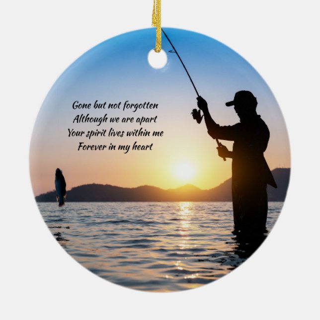 Memorial Photo Celebration of Life Keepsake Ceramic Ornament (Back)