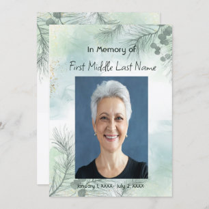 Memorial Photo Celebration of Life Keepsake Invitation