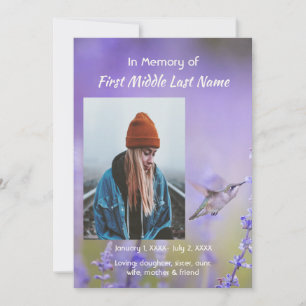 Memorial Photo Celebration of Life Keepsake  Invitation