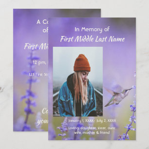 Memorial Photo Celebration of Life Keepsake  Invitation