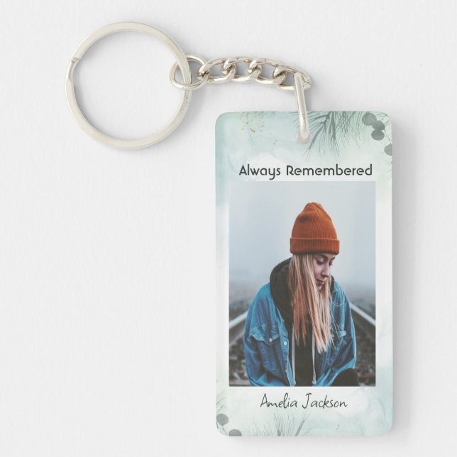 Memorial Photo Celebration of Life Keepsake  Keychain (Front)