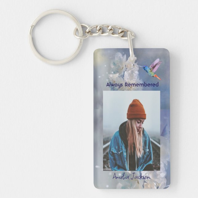 Memorial Photo Celebration of Life Keepsake  Keychain (Front)