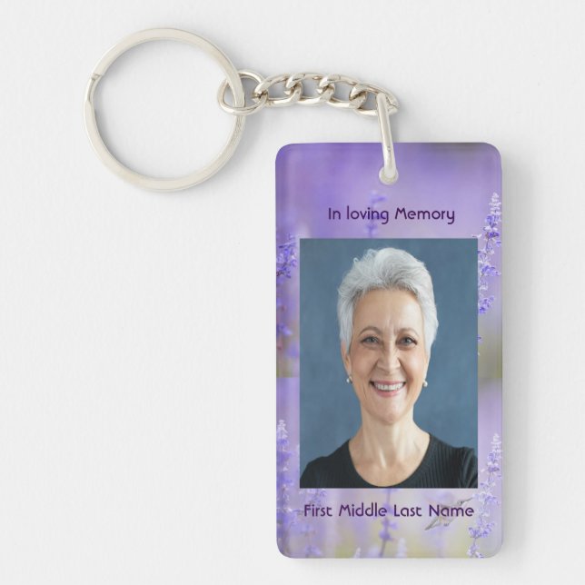 Memorial Photo Celebration of Life Keepsake  Keychain (Front)