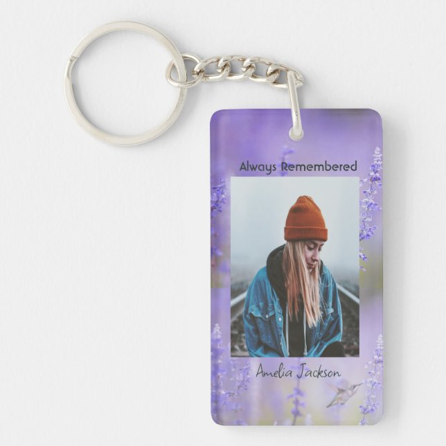 Memorial Photo Celebration of Life Keepsake  Keychain (Front)