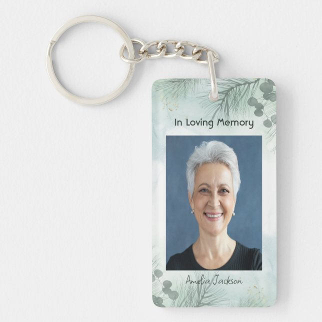 Memorial Photo Celebration of Life Keepsake  Keychain (Front)