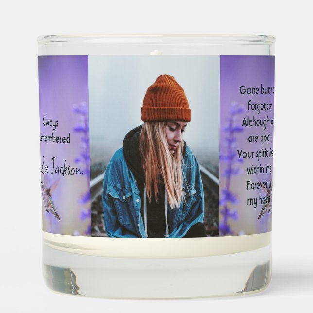Memorial Photo Celebration of Life Keepsake  Scented Candle (Front)