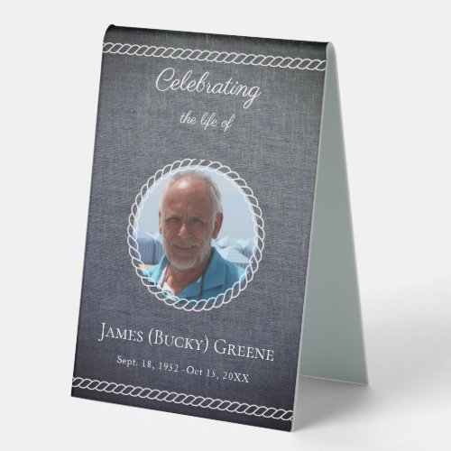 Memorial Photo Celebration Of Life Remembrance Table Tent Sign