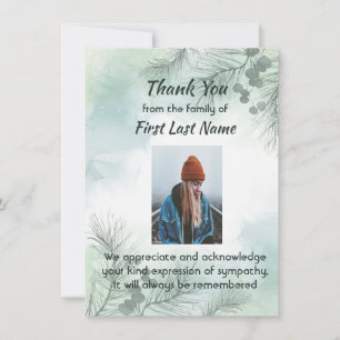 Memorial Photo Celebration of Life Thank you Card