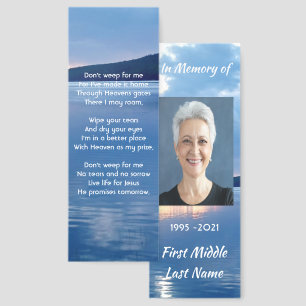 Memorial Photo Christian Lake Sunrise Nature Bookmarks