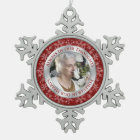 Memorial Photo Christmas Red Silver