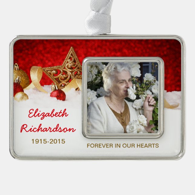 Memorial Photo Christmas Xmas Star Decorations (Front)