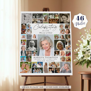 Memorial Photo Collage Celebrating A Life Foam Board