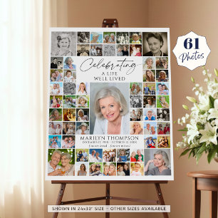 Memorial Photo Collage Celebrating A Life Foam Board