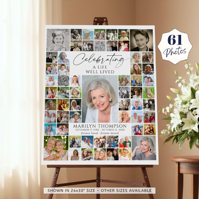 Memorial Photo Collage Celebrating A Life Foam Board (Creator Uploaded)