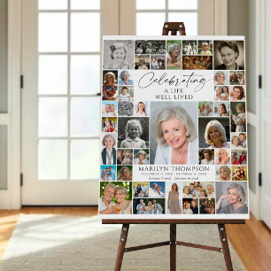 Memorial Photo Collage Celebrating A Life Foam Board