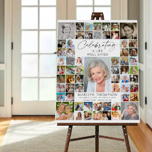 Memorial Photo Collage Celebrating A Life Foam Board
