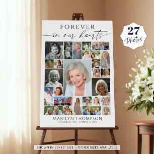 Memorial Photo Collage Forever In Our Hearts Foam Board
