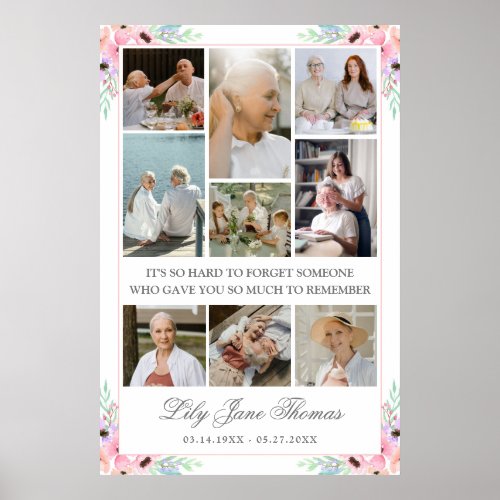 Memorial Photo Collage Funeral Sympathy Poster