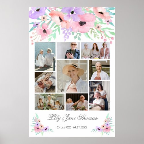 Memorial Photo Collage Funeral Sympathy Poster