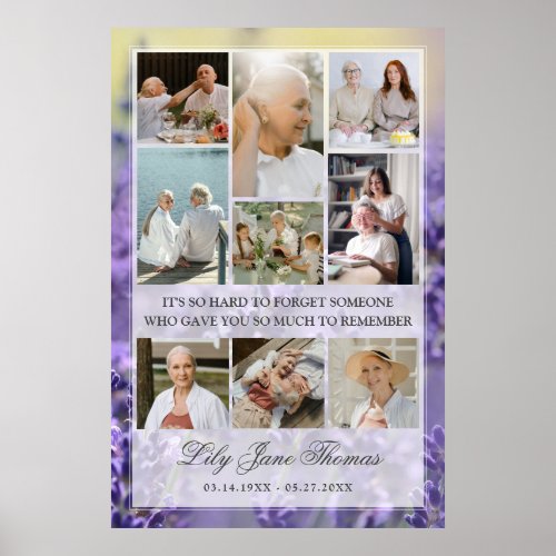Memorial Photo Collage Funeral Sympathy Poster