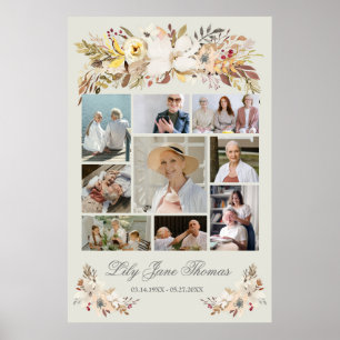 Memorial Photo Collage Funeral Sympathy Poster