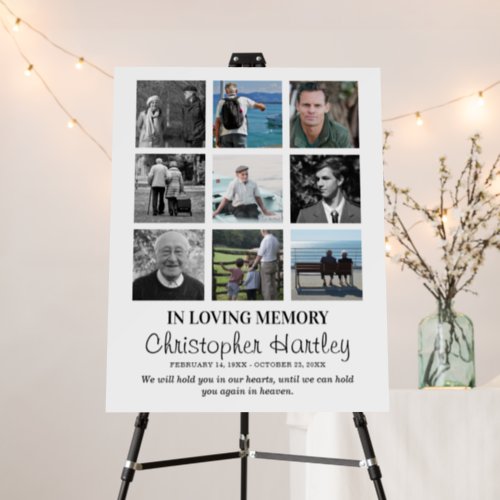 Memorial Photo Collage Remembrance Funeral Sign