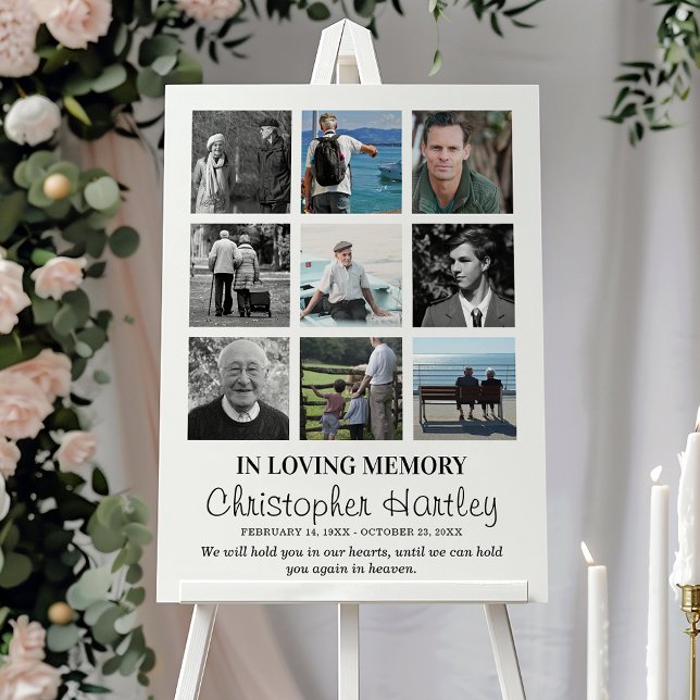 Memorial Photo Collage Remembrance Funeral Sign (Creator Uploaded)