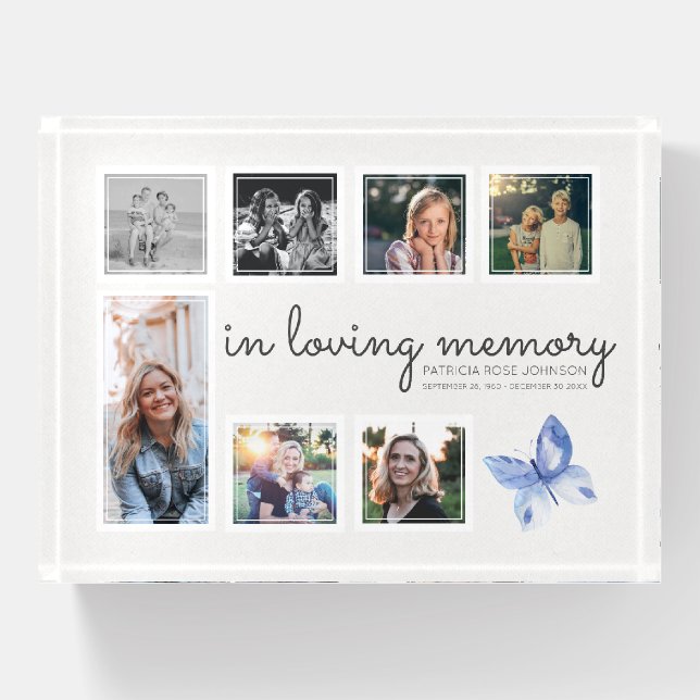 Memorial Photo Collage Remembrance Keepsake Paperweight (Front)