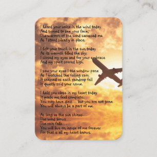 Memorial Photo Custom Commercial Pilot  Business Card