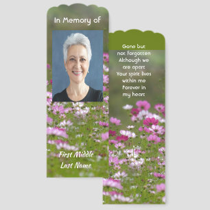 Memorial Photo Custom Cosmos Garden Flowers Bookmarks