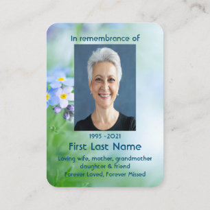 Memorial Photo Custom Forget-me-not Flowers Business Card