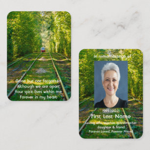 Memorial Photo Custom Train Tram Forest Tracks Business Card