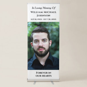 Memorial Photo Death Bereavement In Loving Memory Retractable Banner