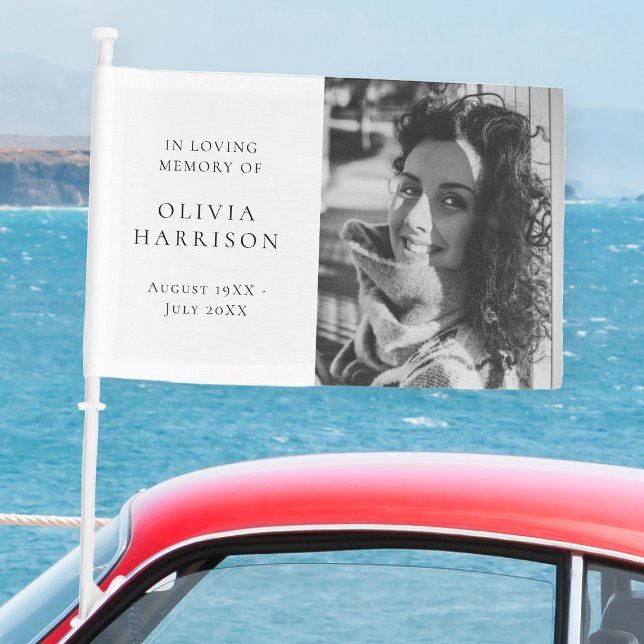 Memorial Photo | Elegant Classic In Loving Memory Car Flag (Creator Uploaded)