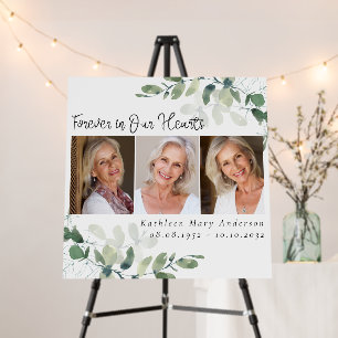 Memorial Photo Eucalyptus Funeral Welcome Sign