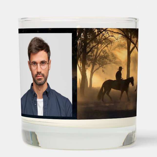 Memorial Photo Forest Trail Walk Horses Scented Candle (Left)