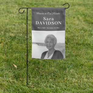 Memorial Photo Forever in our Hearts Cemetary Garden Flag