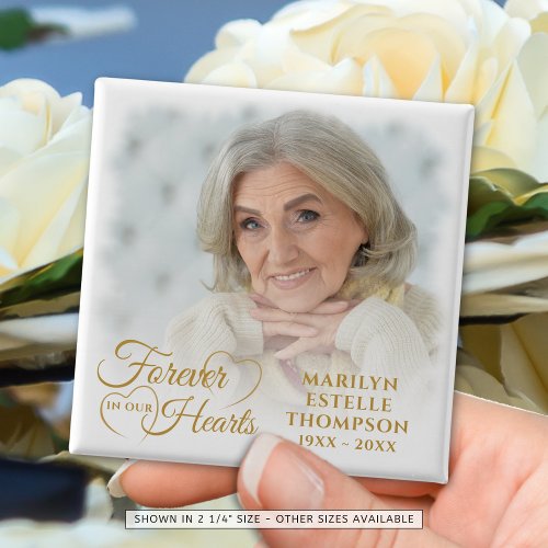 Memorial Photo Forever In Our Hearts Gold