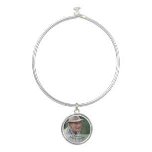 Memorial Photo Forever In Our Hearts Keepsake Bangle Bracelet