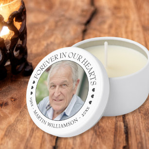 Memorial Photo Forever In Our Hearts Mini Candle Favors