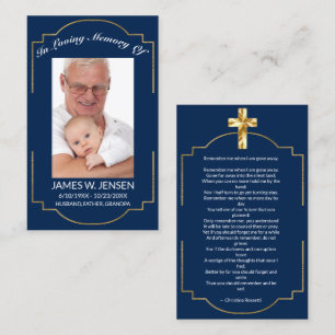 Memorial Photo Funeral Sympathy Prayer Card