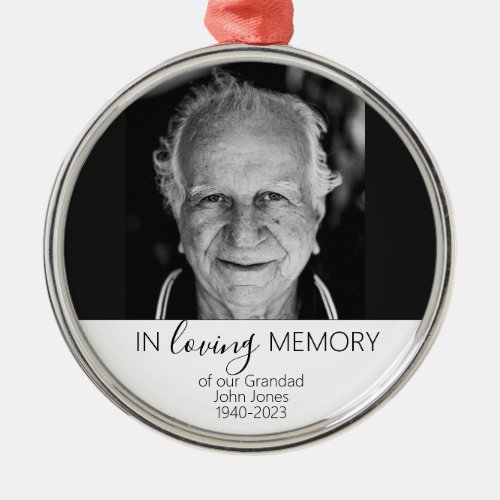 Memorial Photo Gift Christmas In Loving memory Me Metal Ornament